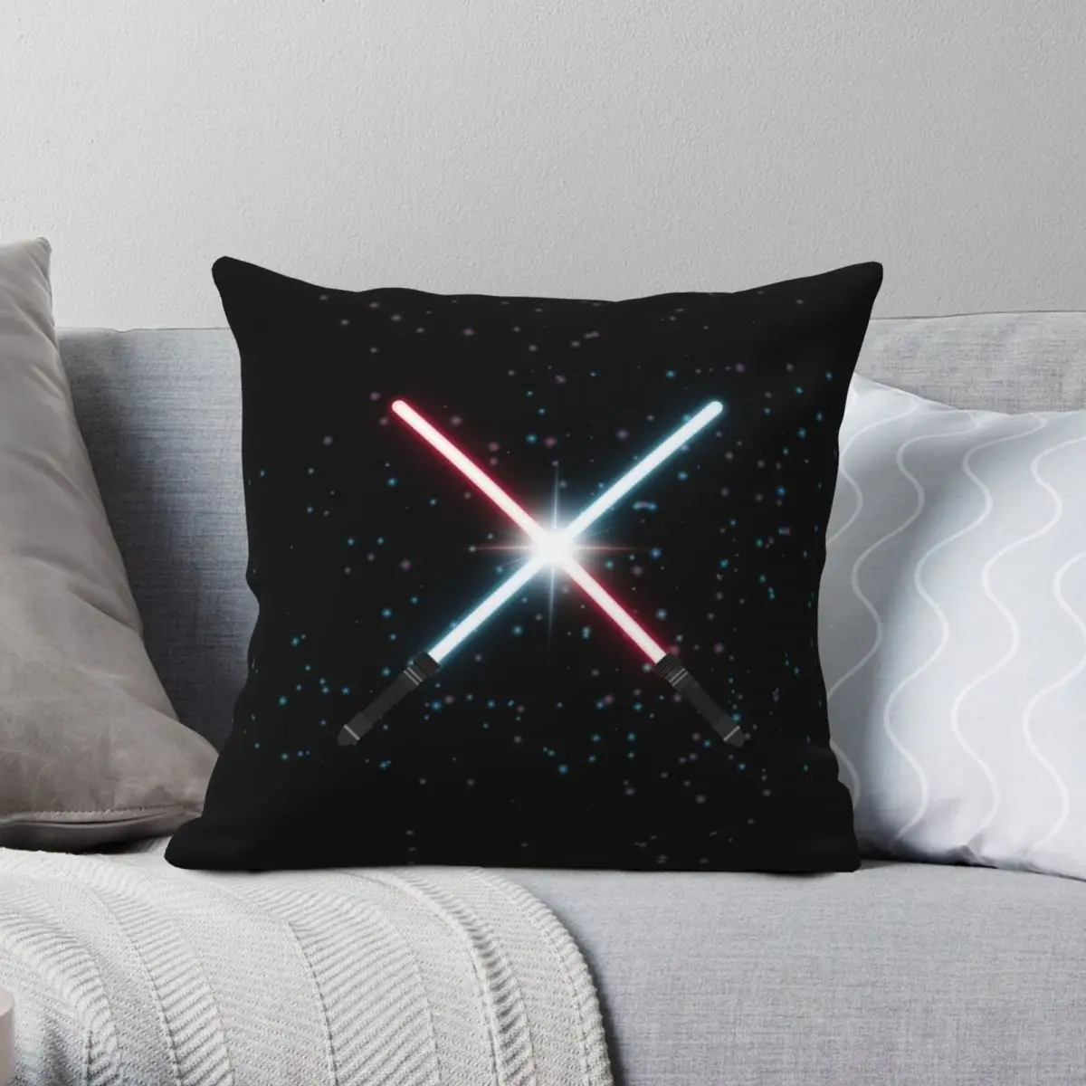 Lightsaber Square Pillowcase Polyester Linen Velvet Creative Zip Decor Pillow Case Home Cushion Cover 45x45