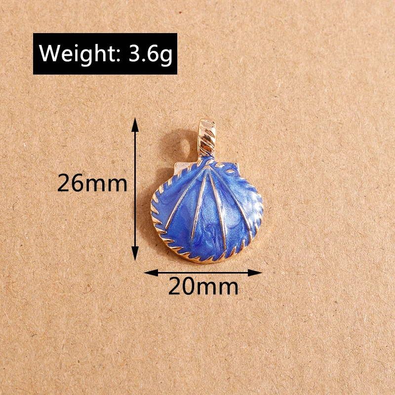 10 teile/los niedlichen Meeres lebewesen Charms für Schmuck machen Emaille Seestern Muschel Charms Anhänger DIY Halskette Ohrringe Geschenk zubehör – Detail 4