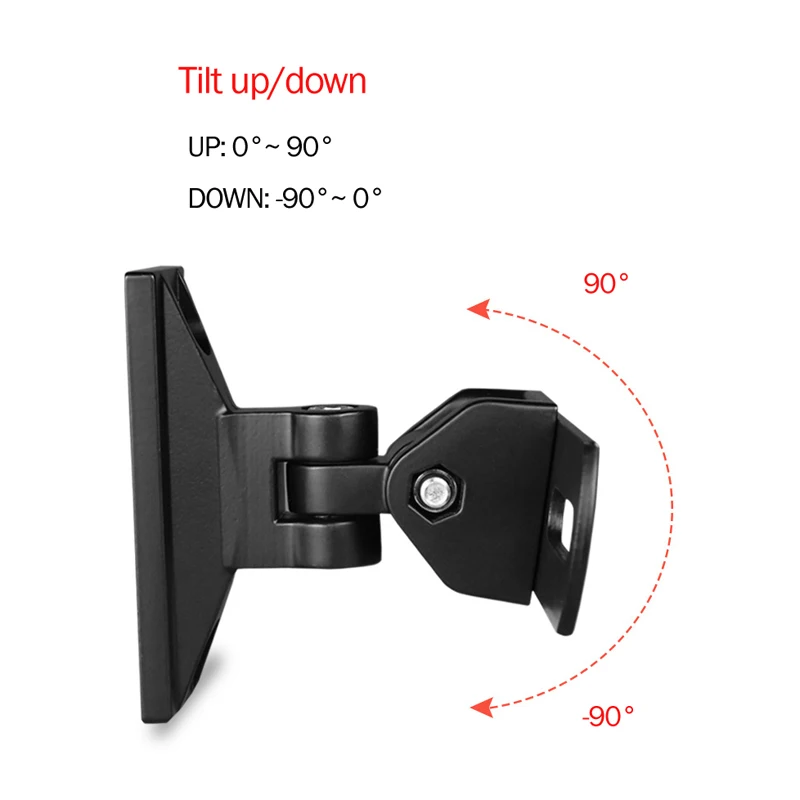 (1 lote = 2pc) SW-50 liga de zinco alto-falante montagem na parede pro-suporte de parede inclinação giratória movimento completo