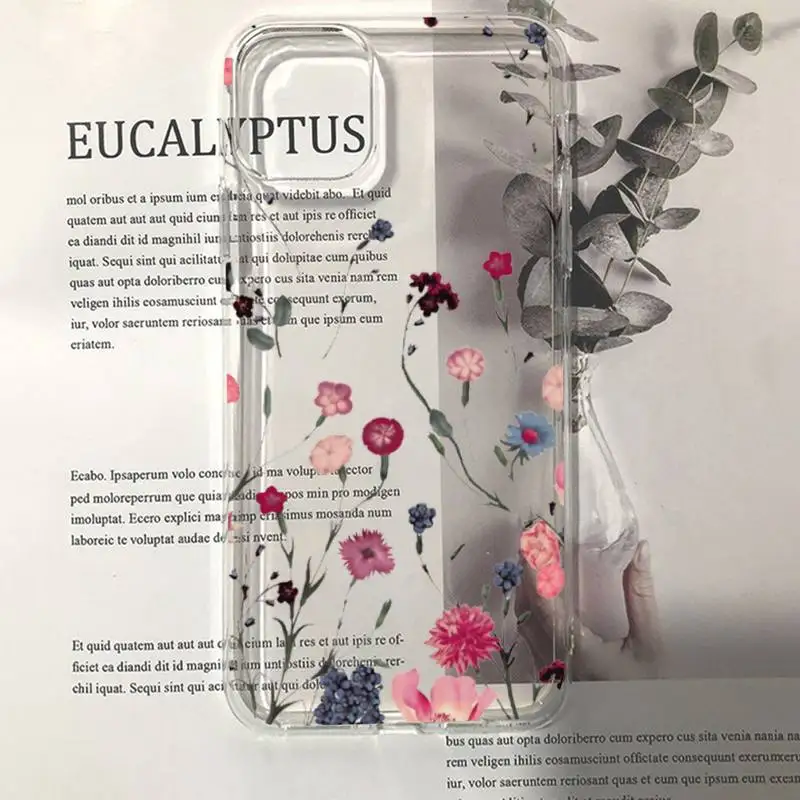 Hand Painted Floral flower Phone Case for iphone 13 11 12 pro XS MAX 8 7 6 6S Plus X 5S SE 2020 XR case