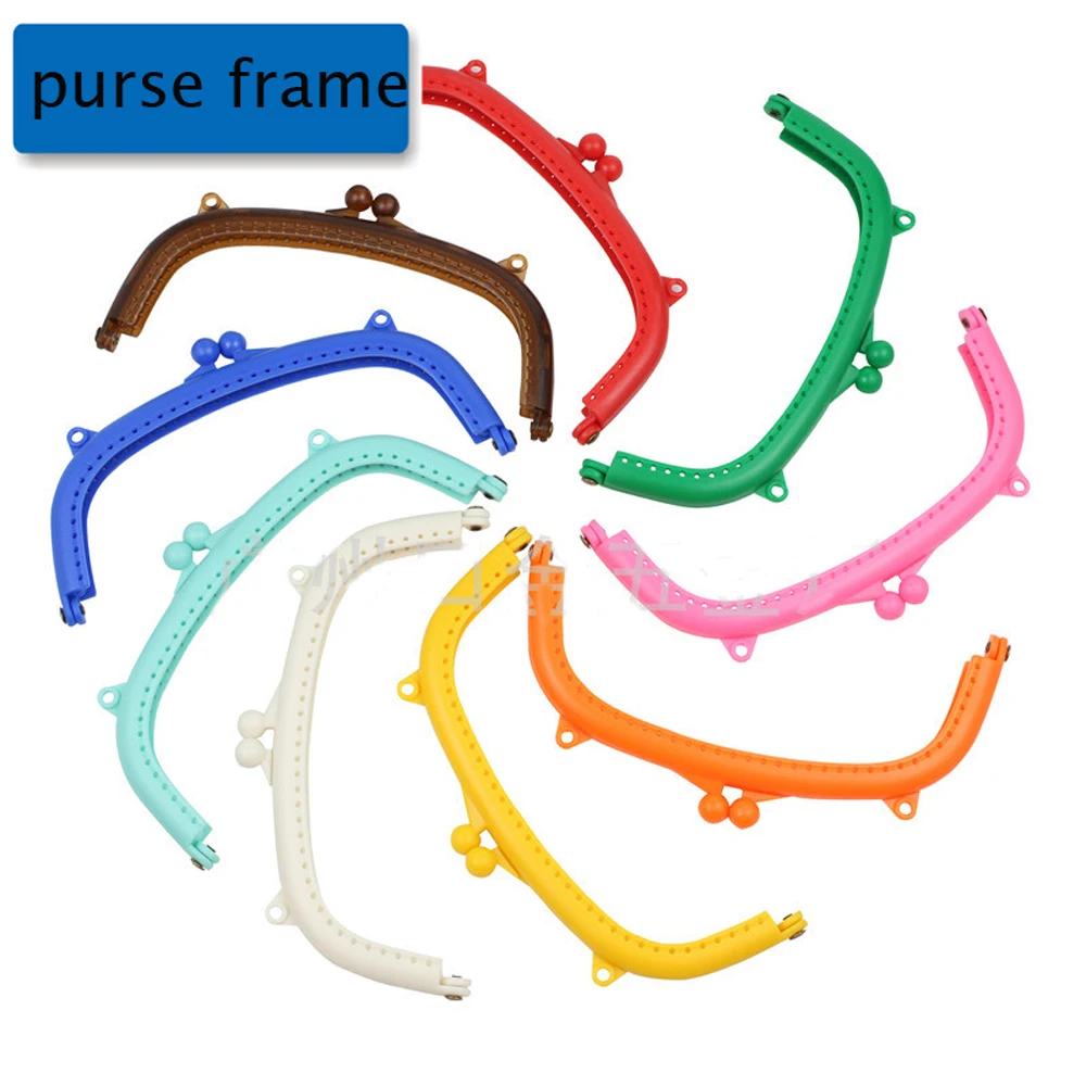 DIY women colorful plastic purse frame clasp for bag making accessories 16cm