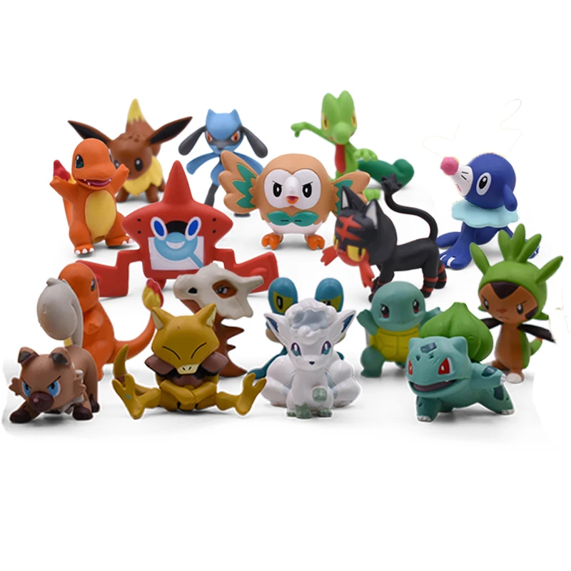 Pokemon 3-9CM Charmander Cubone Bulbasaur Alola Vulpix Fennekin Chespin Squirtle Froakie Rockruff Abra Anime Action Toy