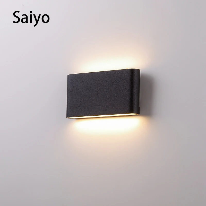 

Saiyo IP65 waterproof LED Wall Lamp 6W 12W Outdoor Porch Garden Spot Light White Black Aluminum For Home Decoration 85-265V