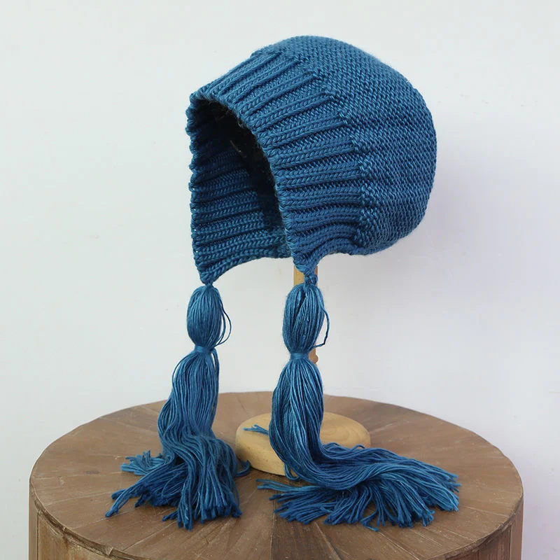 Knitted Cap Hat Winter Autumn Spring Fashion Warm Matching Female Colorful Cute Ear Protection Personality Braid Loose Tassel