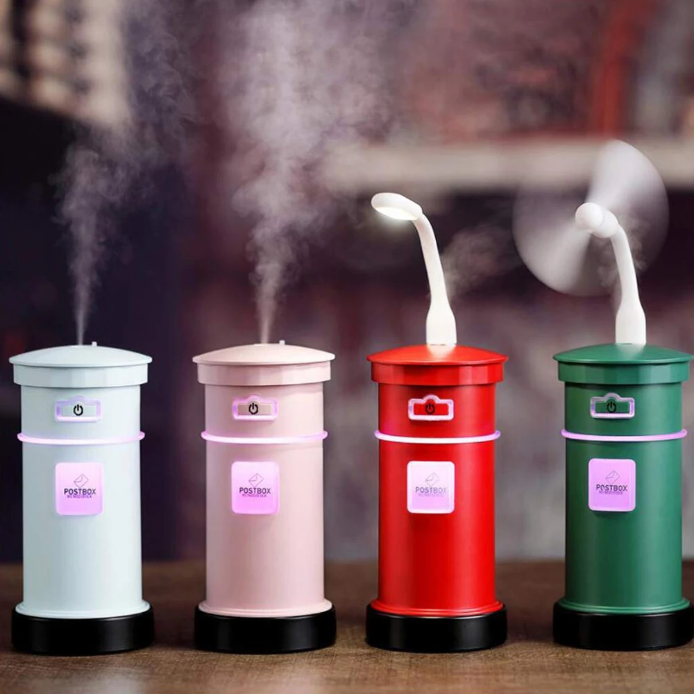 Mini portable air purifier mailbox USB Humidifier 200ml car aroma essential oil diffuser night light