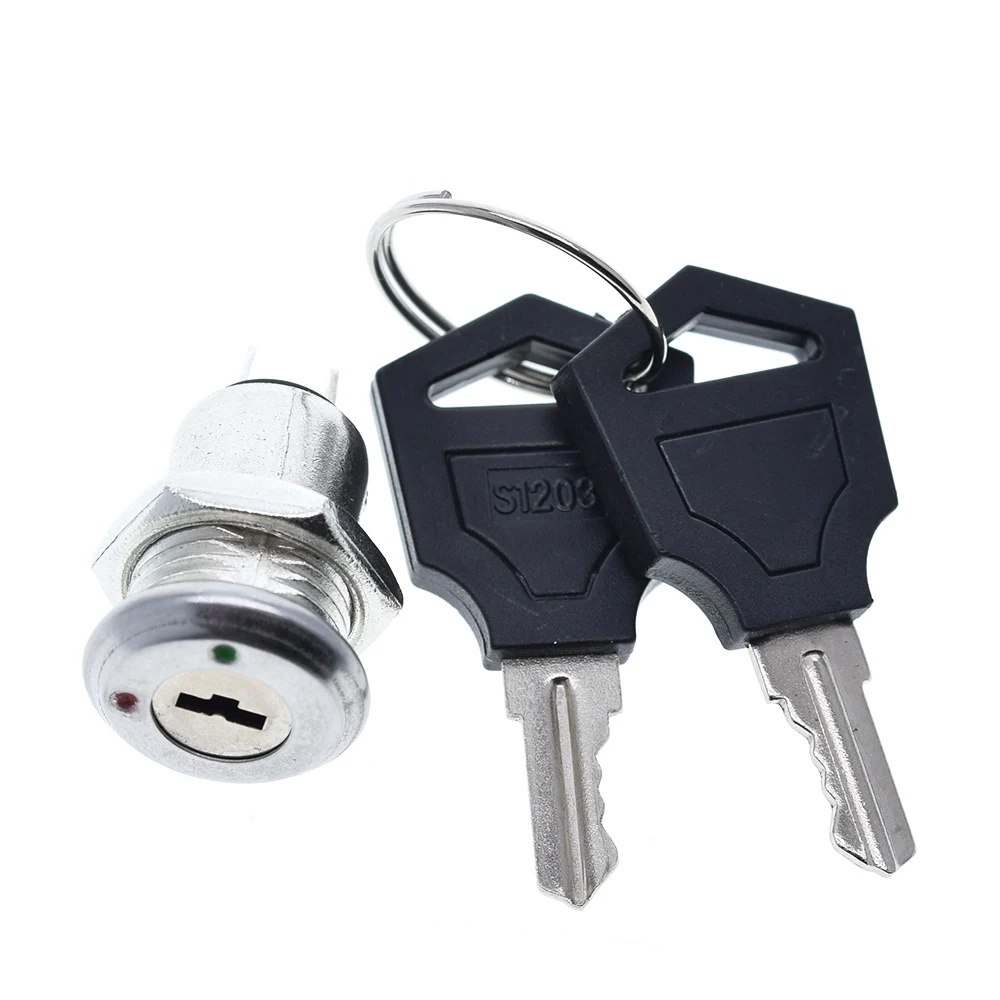 1/3PCS 12mm Edelstahl Elektronische Schlüssel Schalter AUF OFF Lock Schalter Telefon Schloss Sicherheit Netzschalter 12*21mm S1203 2PIN 2 Schlüssel – Detail 8