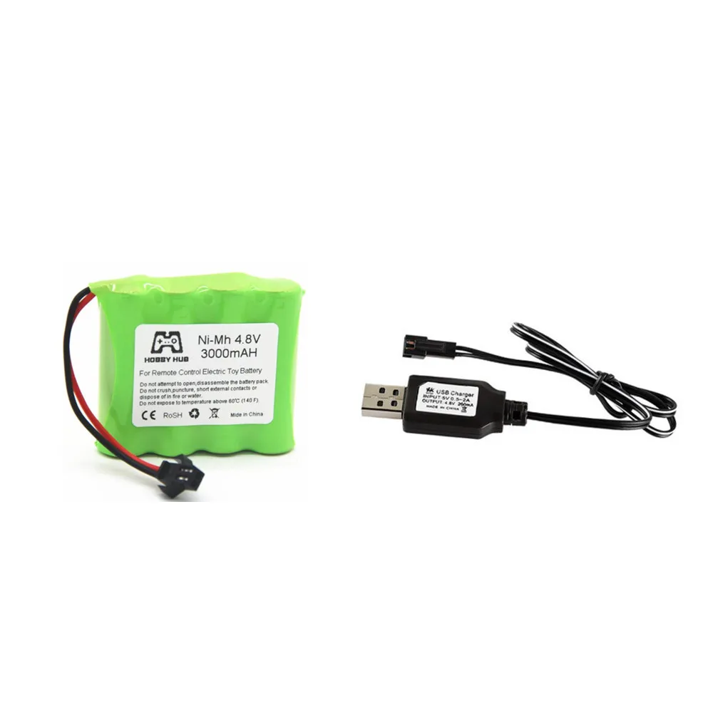 4.8v 3000mah NiMH Ni-MH Battery with Charger For Rc toys Cars Tanks Robots Boats Guns Ni-MH AA 4.8v Rechargeable Battery Pack