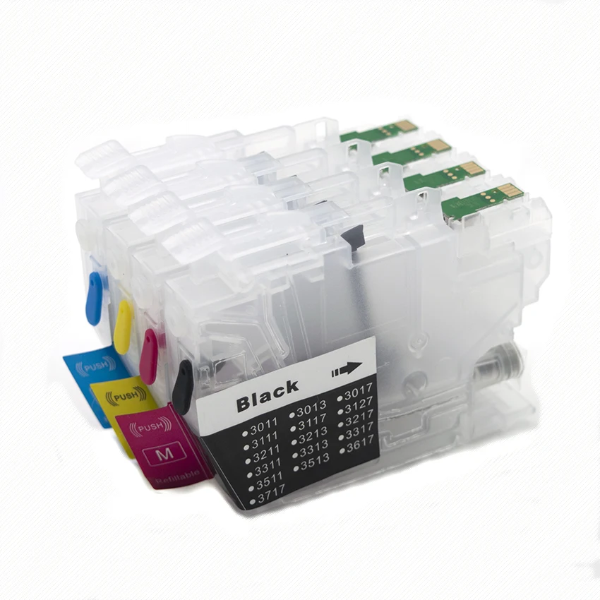 LC401 LC401XL Refillable Ink Cartridge With Disposable Chip For Brother MFC-J1010DW MFC-J1012DW MFC-J1170DW Printers