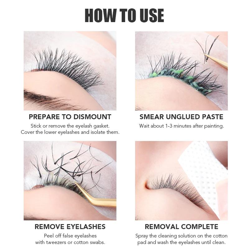 NATUHANA 5pcs Grafting Eyelash Extension Glue Cream Remover Non-irritating Plant Lashes Gel Remover Adhesive for Makeup Set