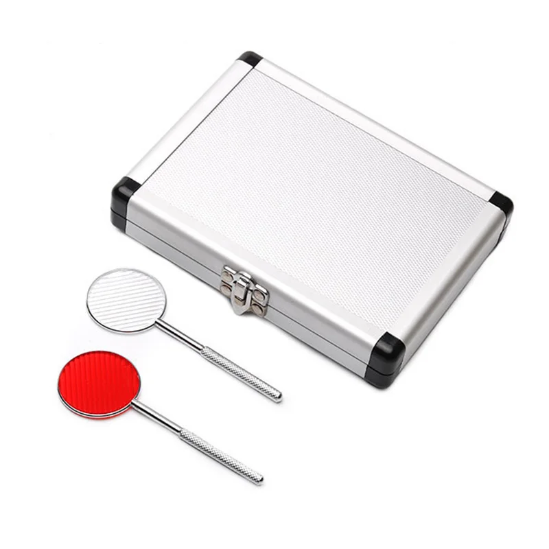 Instrumento de Optometria Maddox Haste Lente de Teste Óptico Optométrica Ferramentas Branco Vermelho Maddox Lente de Alumínio Case Profissional