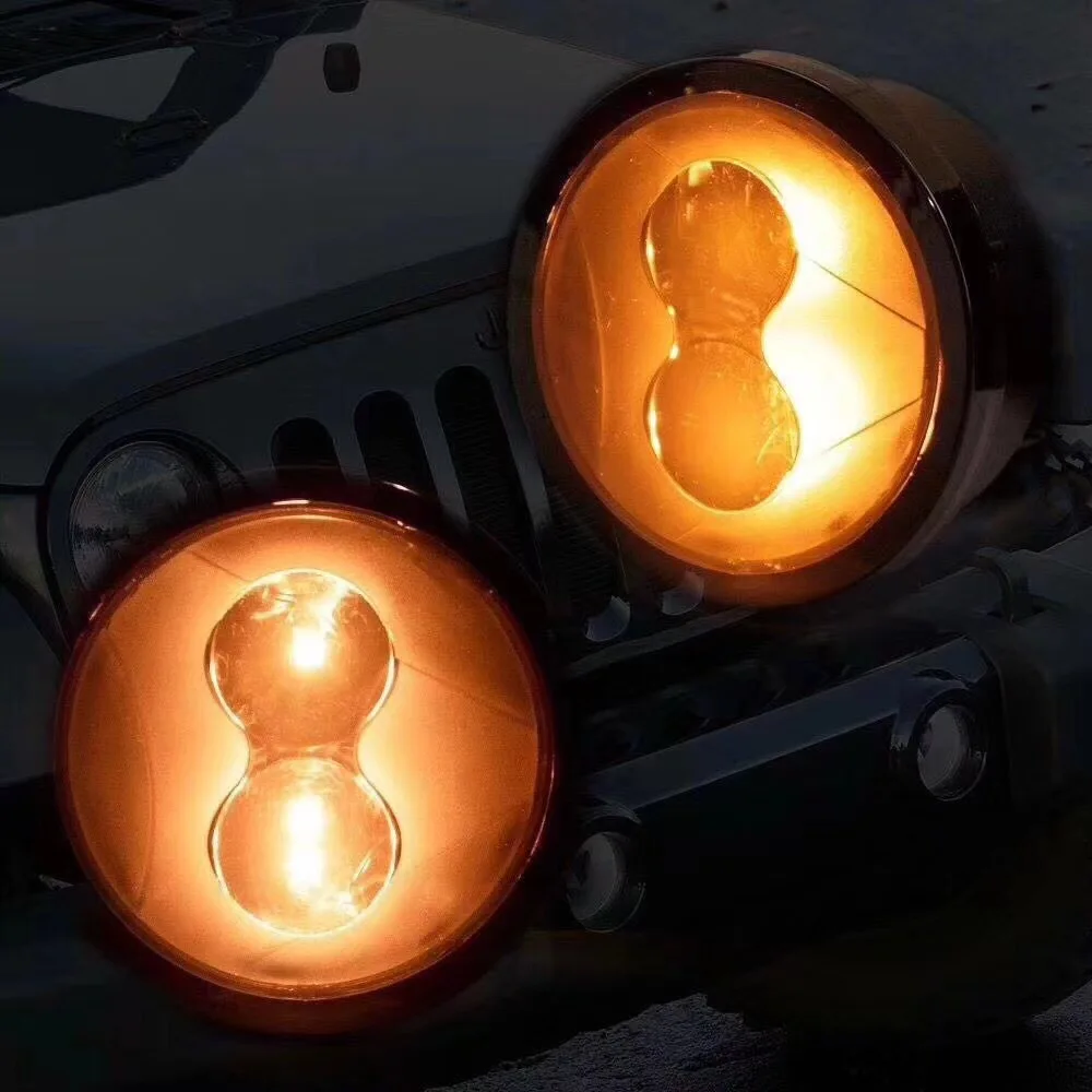 Przedni kierunkowskaz LED do Jeep Wrangler JK 2007-2017 Bursztynowe światło boczne błotnika do Jeep Wrangler DRL Zespół lampy — zdjęcie 6