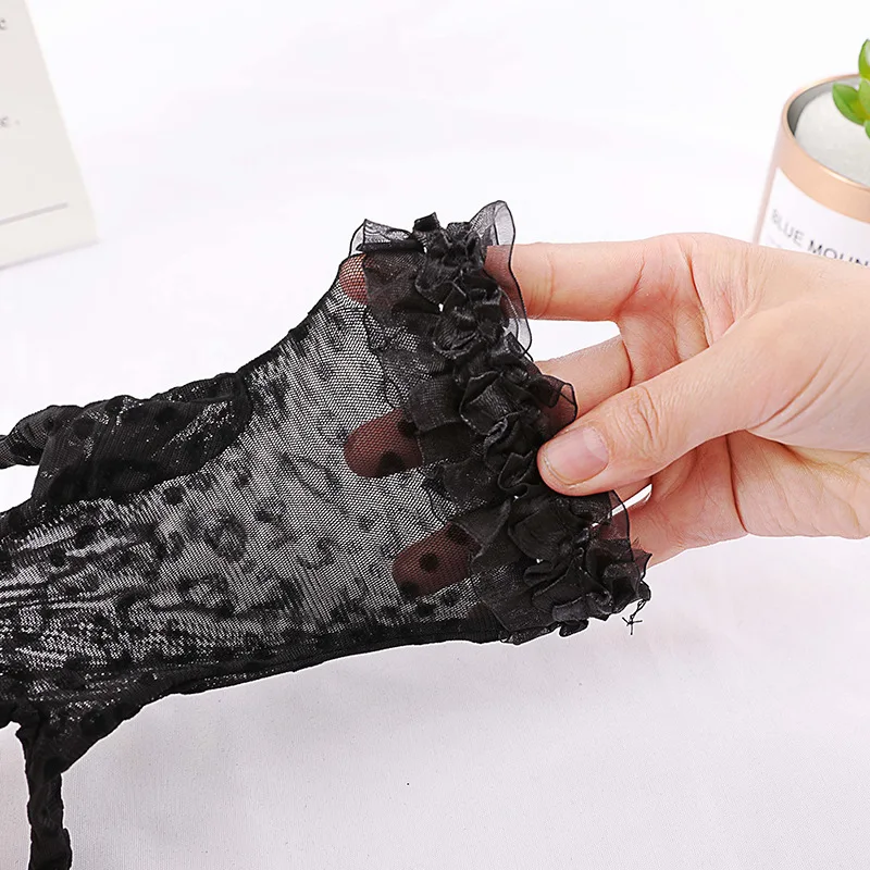 Women Summer Sunscreen Sexy Leopard Lace Thin Breathable Anti-UV Outdoor Drive Cycling Gloves Elasticity Cosplay Etiquette