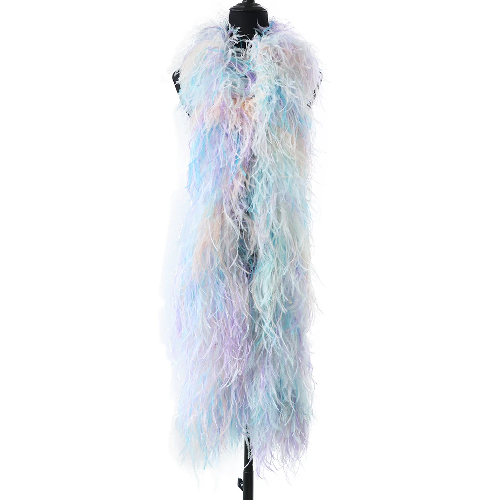 2 Meter Natural Ostrich Feather Boa 6Ply,12Ply,18Ply,24Ply,30ply Wedding Party Decoration Plume Ribbon Scarf Craft Accessories