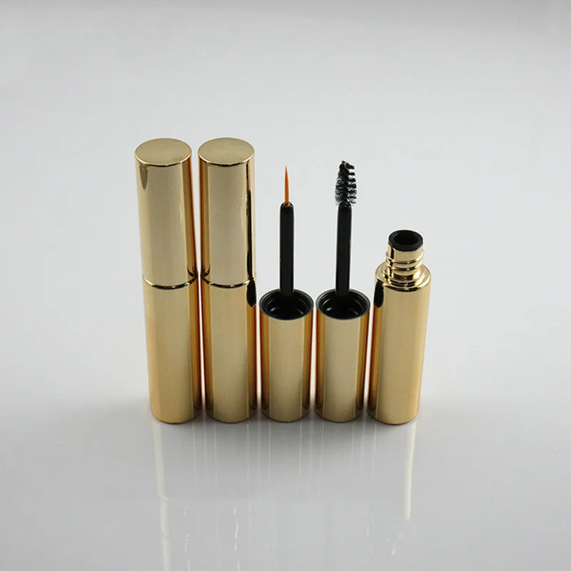 Wholesale 8ml Empty Eyeliner Tubes Gold Mascara Bottles Eyelash Gel Bottle VE Oil Growth Fluid Containers Eye Makeup Package