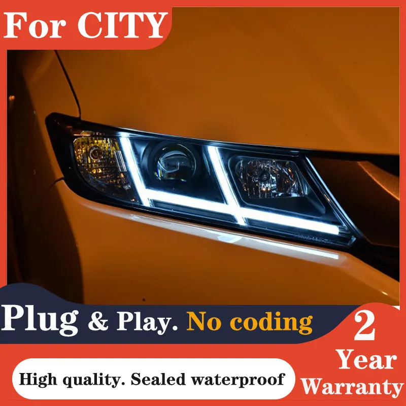 

Car products Head Lamp for Honda City LED Headlight 2015-2019 LED DRL Hid Option Bi Xenon Auto Accessories