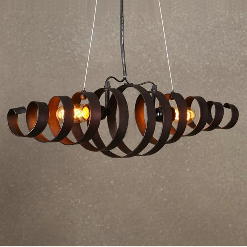 

Industrial pendant light Spiral metal lampshade Bar Retro rustic light Loft Kitchen Ceiling Hanging suspension light