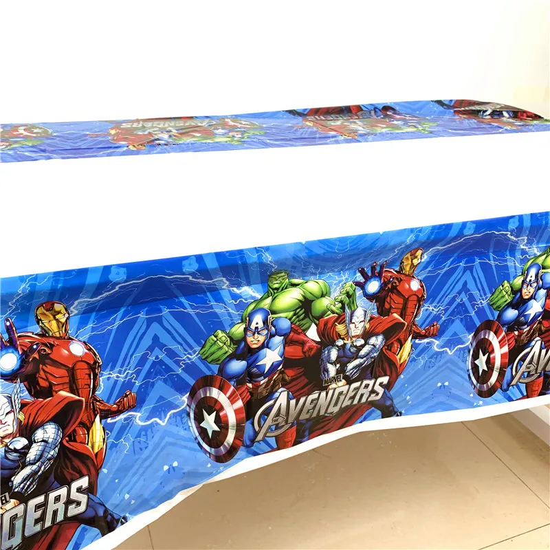 Cartoon Avengers Captain America 1.1*1.8M Birthday Party Decoration Kids Supplies Disposable Tableware Tablecloth Baby Shower