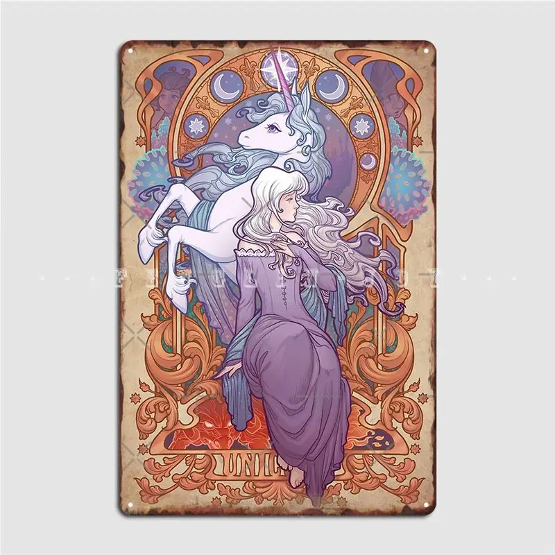 Lady Amalthea The Last Unicorn Metal Sign Cinema Kitchen Garage Club Personalized Mural Painting Tin Sign Poster