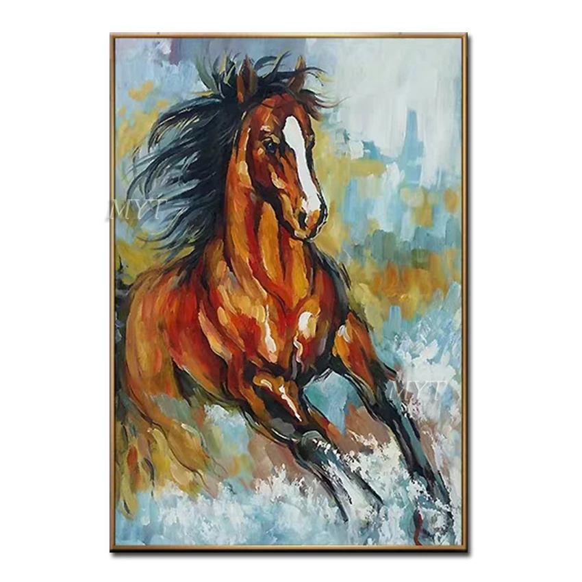 Running Horse Abstract Oil Paintings On Canvas Modern Wedding Decor Wall Pictures Home Decoration Frameless Oil Painting