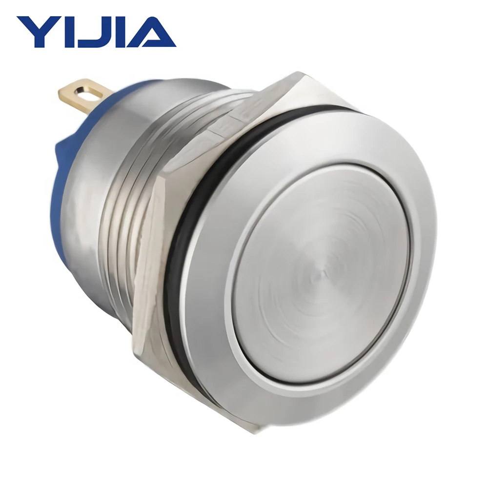 19mm 0.75'' Waterproof Momentary Stainless Steel 1NO SPST Pin Terminal Push Button GQ19F-10/J/S