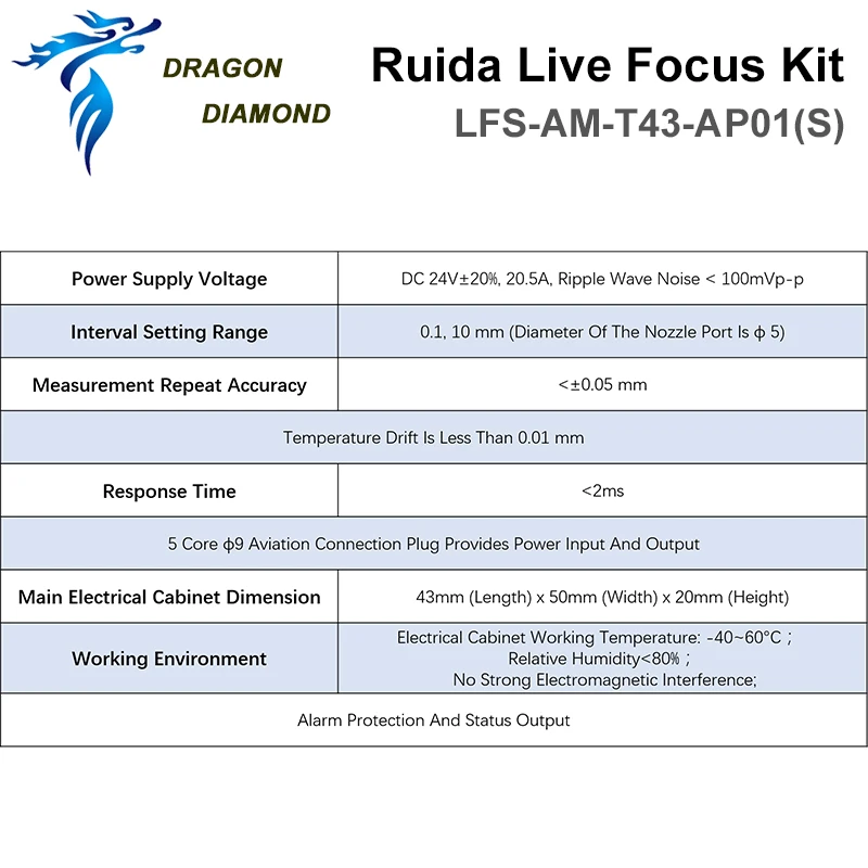 Original Ruida Metal Cutting Live Focus System Amplifier and Connecting Line LFS-AM-T43-AP01(S) For Co2 Laser Engraver