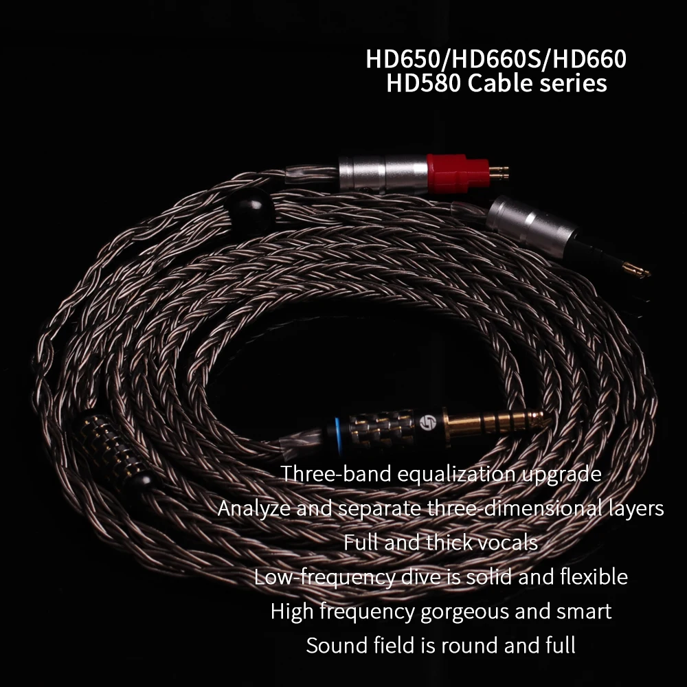 SYRNARN 16 çekirdek kulaklık 4Pin XLR/4.4mm/2.5/6.35 dengeli kablo için Sennheiser HD580 HD600 HD650 hd545 hd565 hd535 HD660S HD6XX