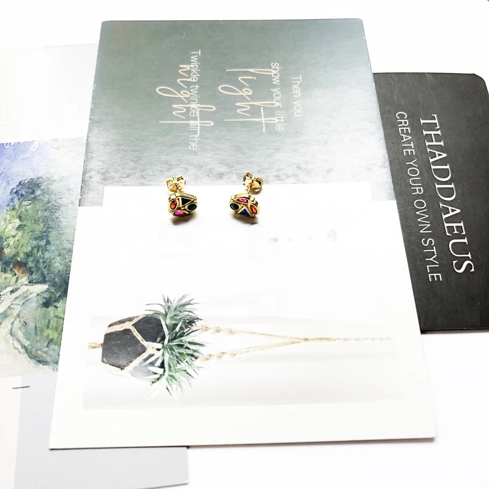 Ear Studs Colours in Paradisiacal Europe Bohemia Jewerly For Women New Gift In 925 Sterling Silver