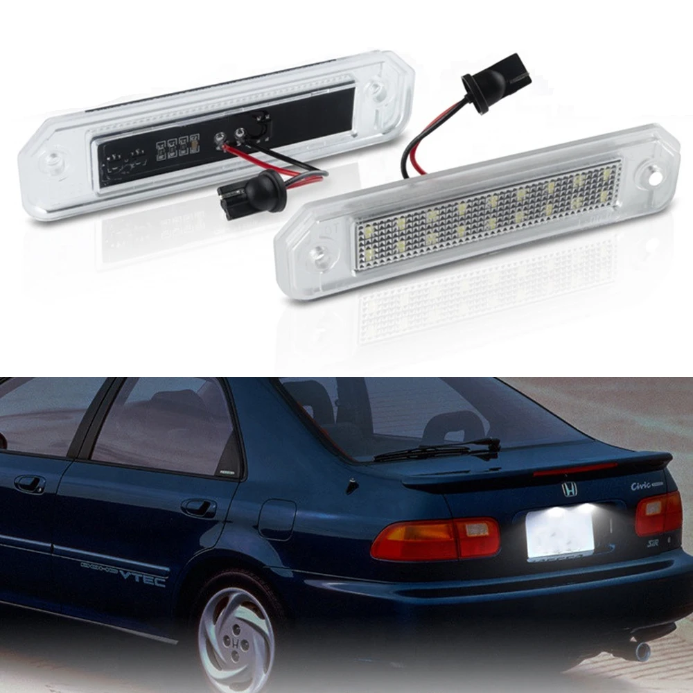 

2pcs Car LED License Number Plate Light Lamp Fit For Honda Civic Del Sol Trunk 1993 1994 1995 1996 1997 Canbus Error Free