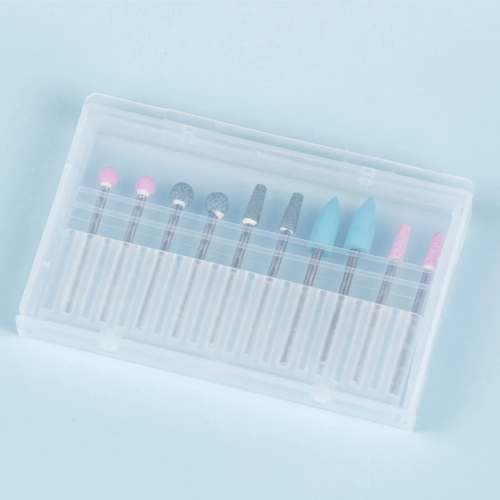 10-teiliges Nagelbohrer-Set, Fräser, elektrische Bohrmaschine, Nagelmaschine, Fräser, Zubehör zum Entfernen von Gel-Lack – Detail 5