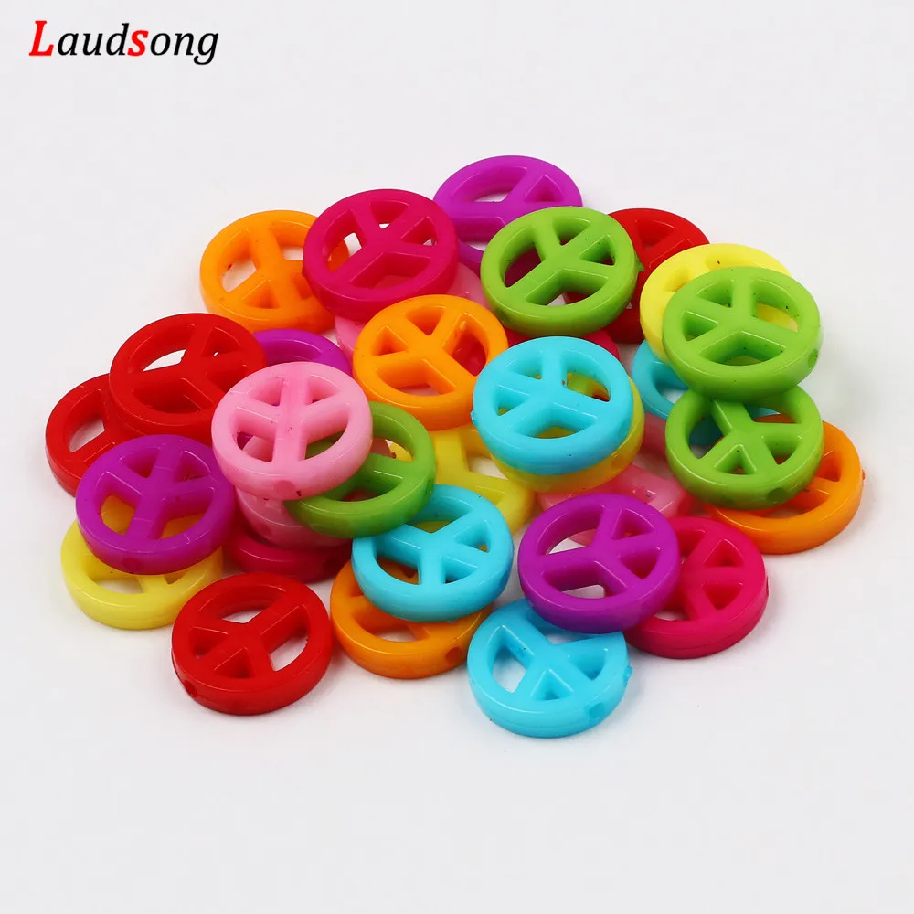 50PCS Acrylic Round Beads Mixing Color For DIY Fashion Bracelet Necklace Making Diy Accessories Spacer Beads 15MM