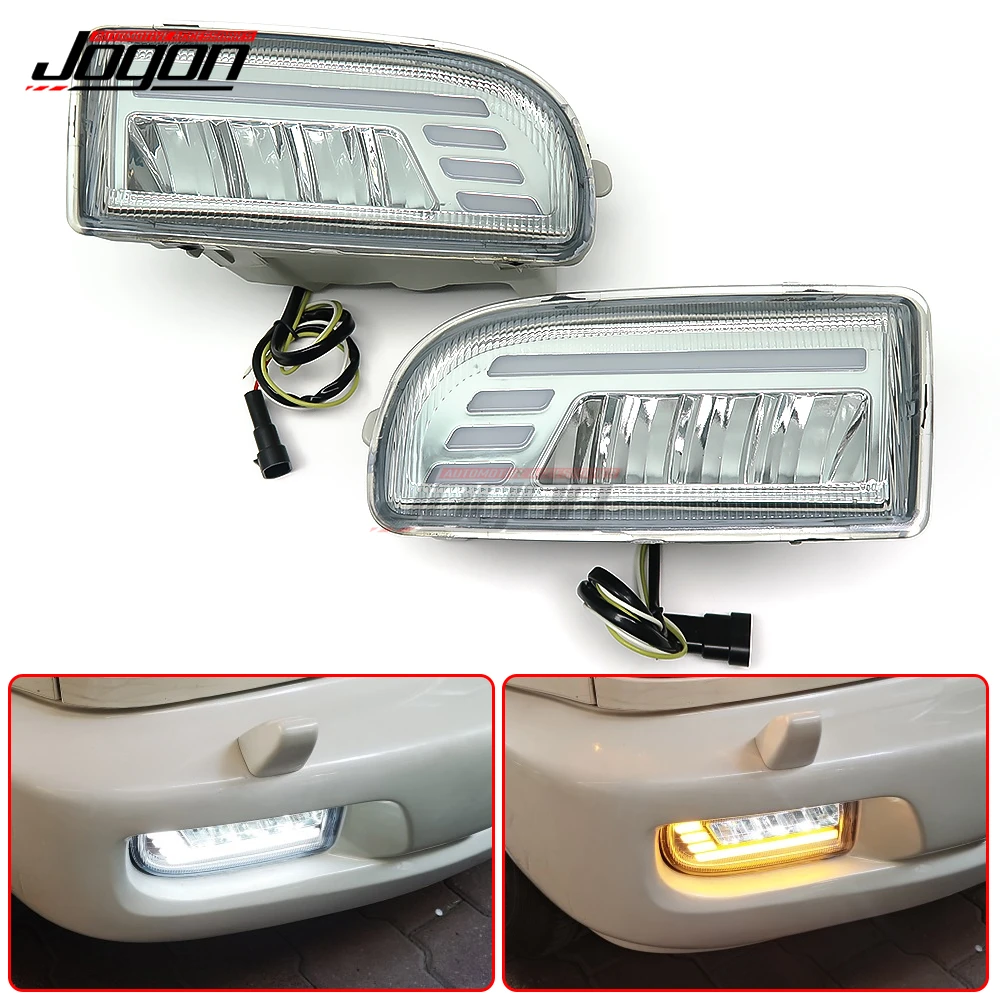 

2pcs LED Daytime Running Light Front Bumper Fog Lamp For Toyota Land Cruiser 100 LC100 FJ100 1998 -2007 Car Accessories