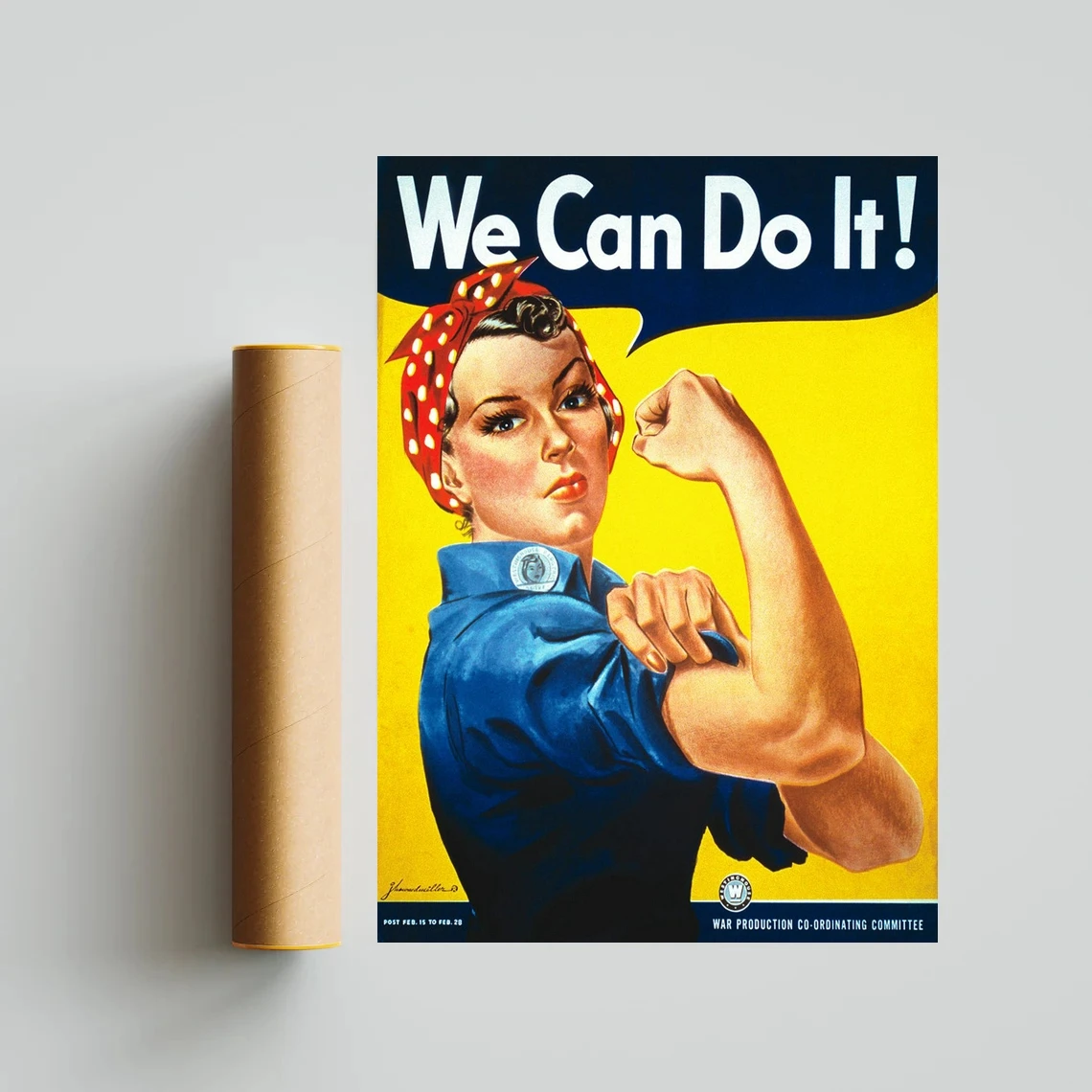 We Can Do It, Rosie the Riveter Canvas Print Classic Vintage Wall Painting Art Poster Decorate Movie Promotion Poster Cover