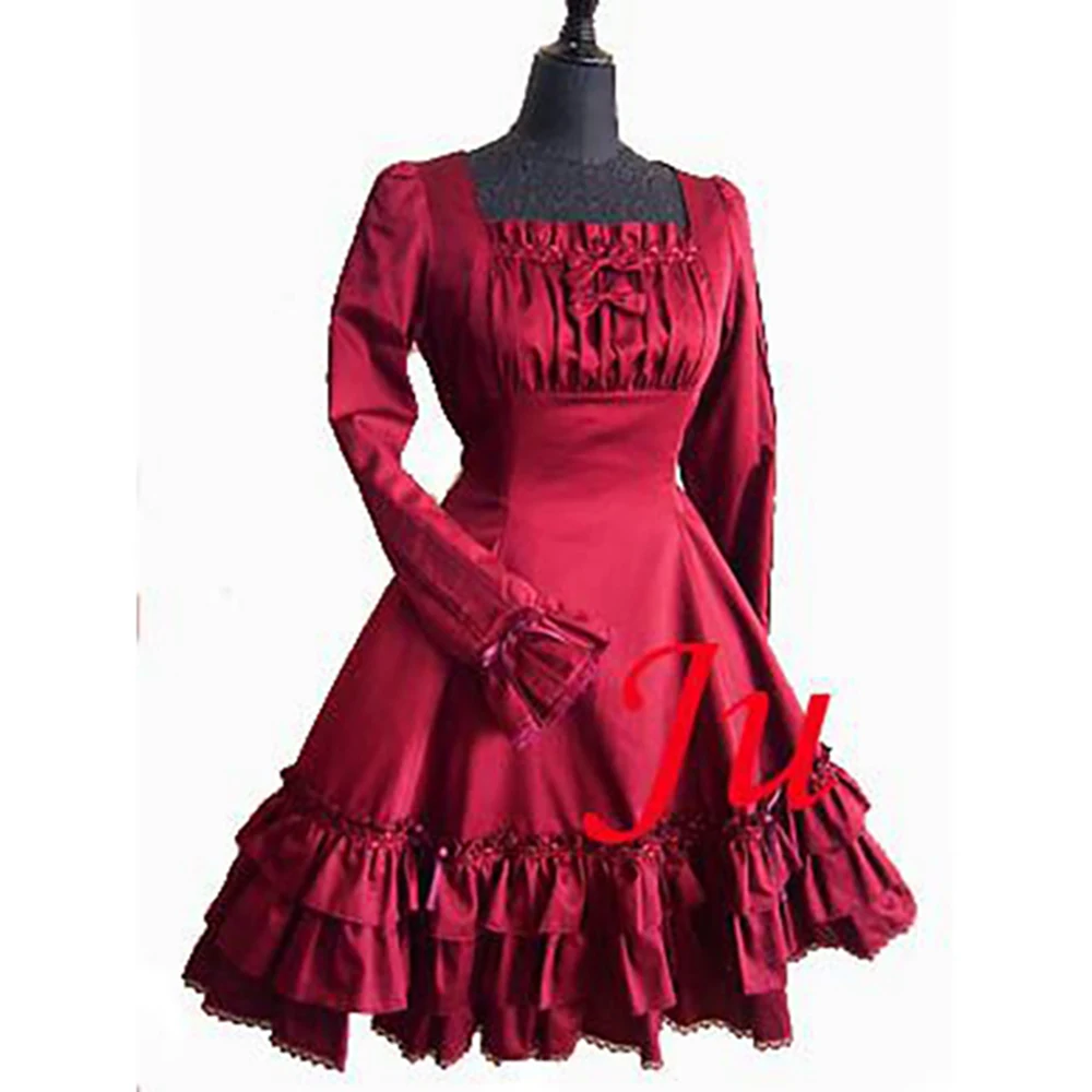 

fondcosplay Gothic Lolita Punk Fashion red Cotton Dress Outfit Cosplay Costume CD/TV[CK010]