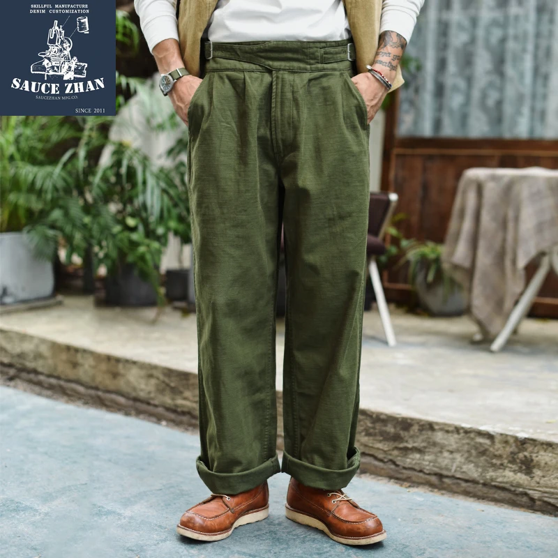 

SauceZhan UK ARMY Gurkha Pants OG-107 Fatigue Pants Classic Military Pants Olive Sateen Wide Leg Pants & Capris Casual Pants