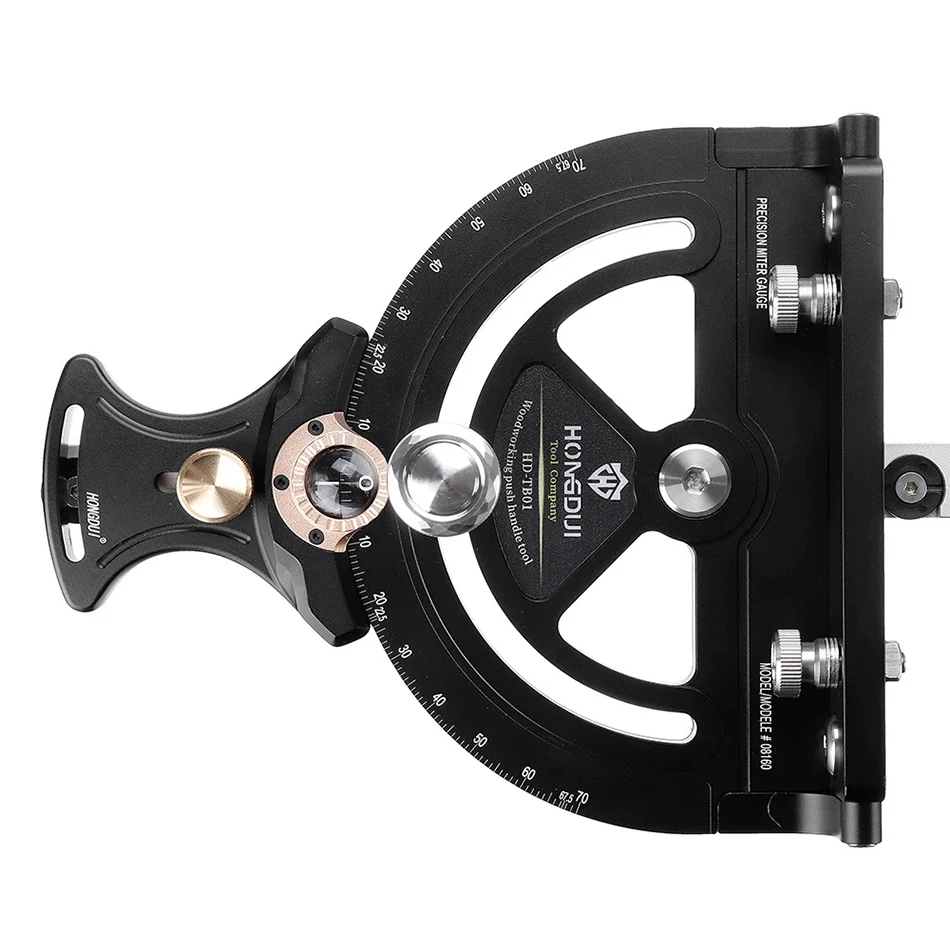 Calibro per mitra di precisione GanWei sega da tavolo per la lavorazione del legno da 0-70 gradi righello angolare per montaggio con maniglia a spinta con impostazione 0 ° 22.5 ° 45 ° 67.5 °