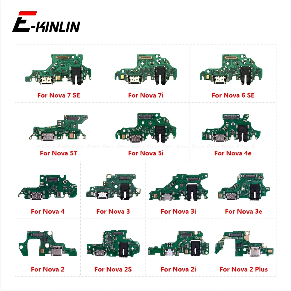 

USB Charging Port Dock Plug Connector Charger Board Mic Flex Cable For HuaWei Nova 7i 7 6 SE 5T 5i 4e 4 3 3i 3e 2S 2i 2 Plus