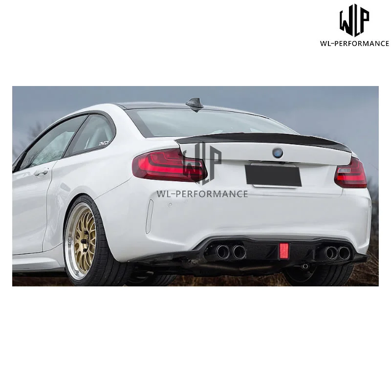 F87 M2 Carbon Fiber Car Body Kit Rear Diffuser with Led Light for Bmw F87 M2c Car Styling 15-up