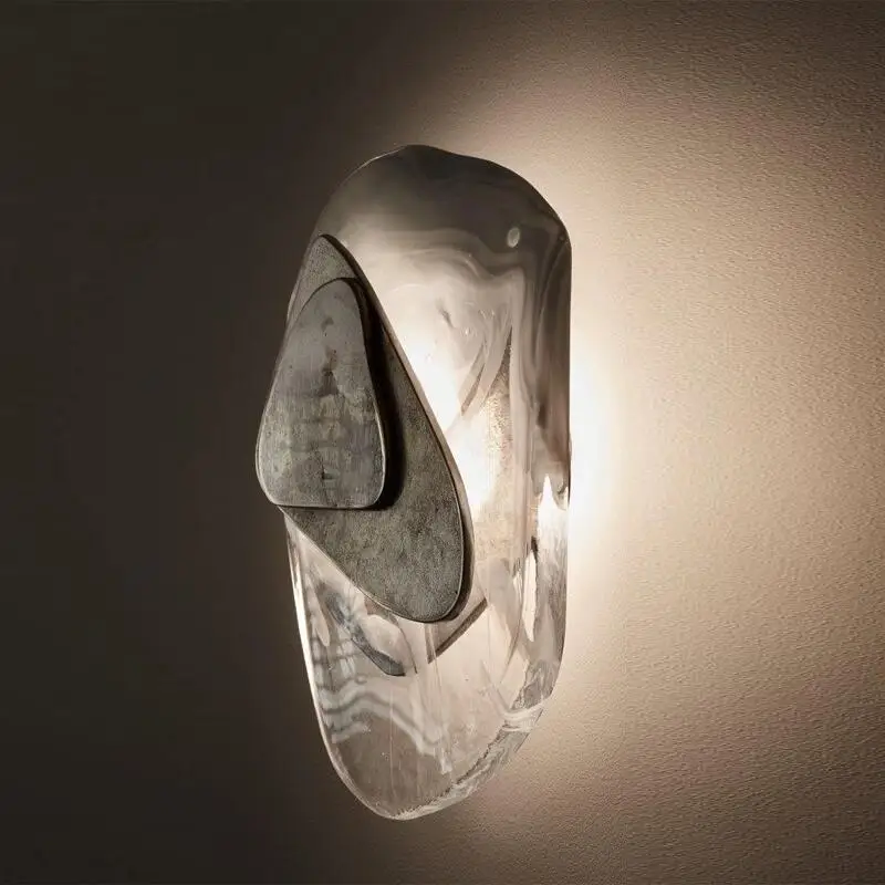 Modern wall lamp shaped crystal stone living room wall led hotel creative aisle staircase bedroom bed minimal wall lamp