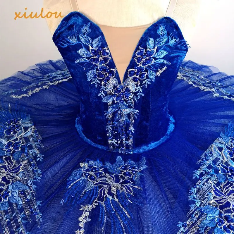 Blue Ballet Tutu เด็กเล็กเด็กผู้หญิงผู้หญิงผู้ใหญ่ Professional บัลเล่ต์ Tutu Adulto เครื่องแต่งกายบัลเล่ต์ Ballerina Dance เครื่องแต่งกายหญิง Adulto