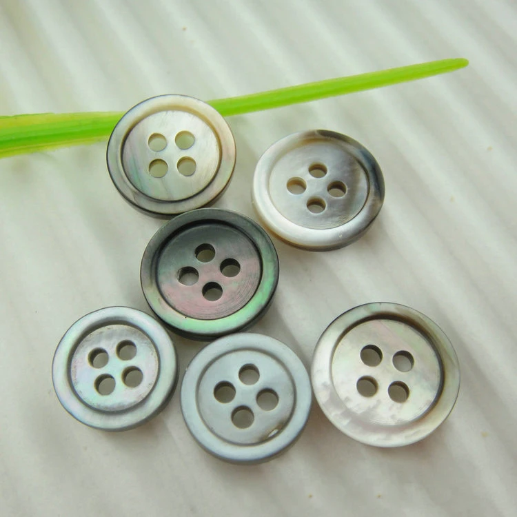 20pcs 9-12mm White Grey Natural Shell Sewing Buttons Color Mother Of Pearl MOP Round Shell Button Garment Sew Accessories DIY