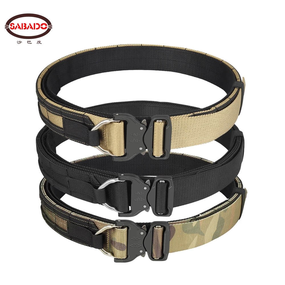 Tactical Quick Release Rigger MOLLE Belt 1.75 Inch Inner & Outer Heavy Duty Belt Metal Buckle Nylon Webbing Airsoft Waist Belt