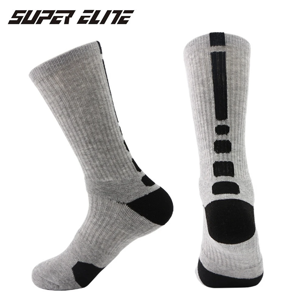 Classic high-top Towel Sports Socks, Terry thickening anti-slip elite basketball socks, men`s high socks s2004