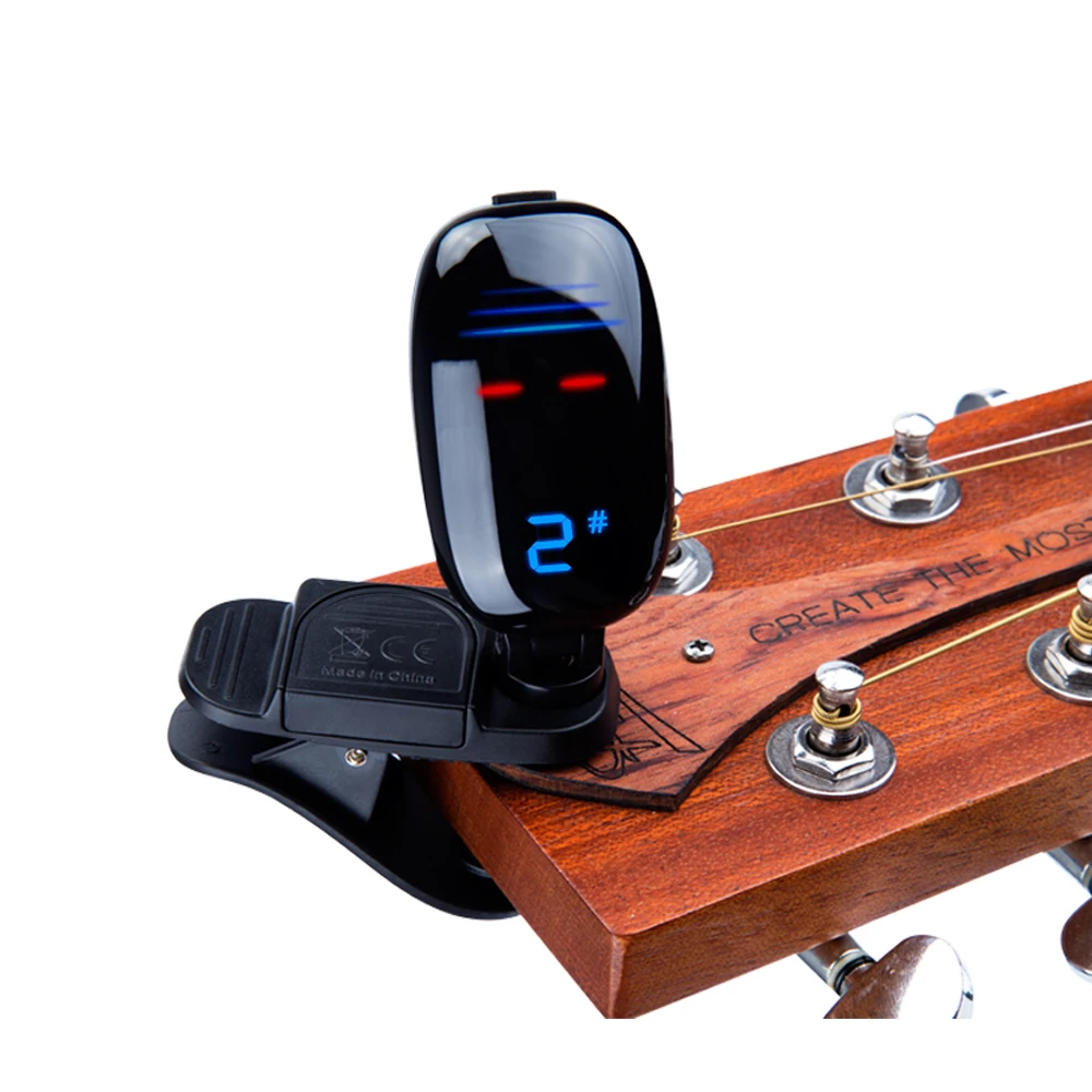 Fzone FT-16 Clip-on Chromatic Tuner For Guitar Bass Violin and Ukulele Tuner 3D Design Guitar Accessories Guitar Tuner