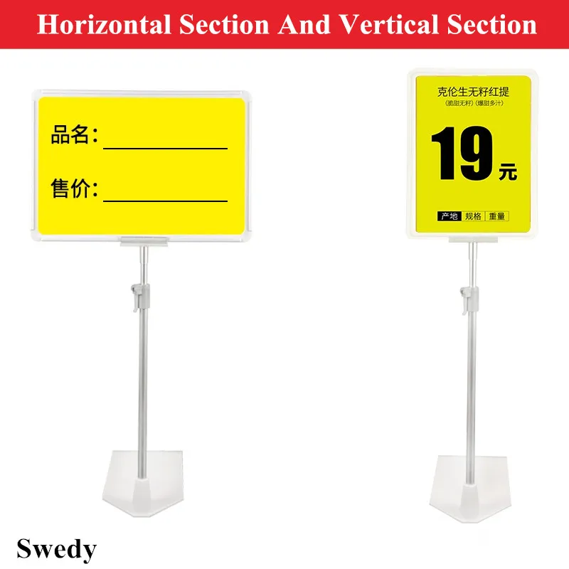 A4 Height Adjustable Tabletop Metal Sign Holder Poster Frame Display Stand Menu Paper Card Holder Notice Stand