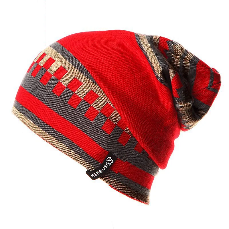 Unisex Brand Hats Men Women Warm Winter Knitting Skating Cap Men ski Hat Turtleneck Cap Gorro