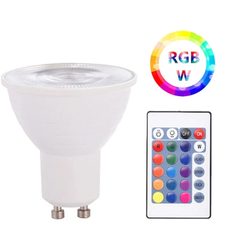 4X GU10 LED Bulb Lights 10W 110V 220V Lampada for Home Lighting Decoration Color Changeable RGB LED Lamp with IR Remote Control