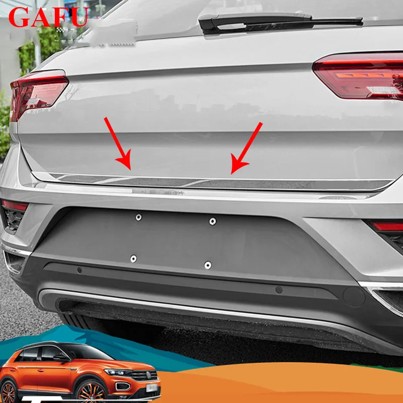 

for Volkswagen VW T-ROC TROC 2021 2017 2018 2019 2020 Sticker Stainless Steel Back Door Tailgate Trim 1Pcs Car Accessories