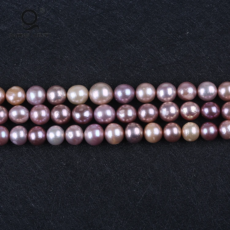 Sale In Bulk Natural Color Round Edison Shape Loose Nuclear Freshwater Pearl String Strand