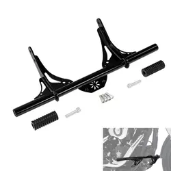 Front Black Crash Bar Protector Fit For Harley Dyna W/ Mid Control 06-17 Street Bob Low Rider