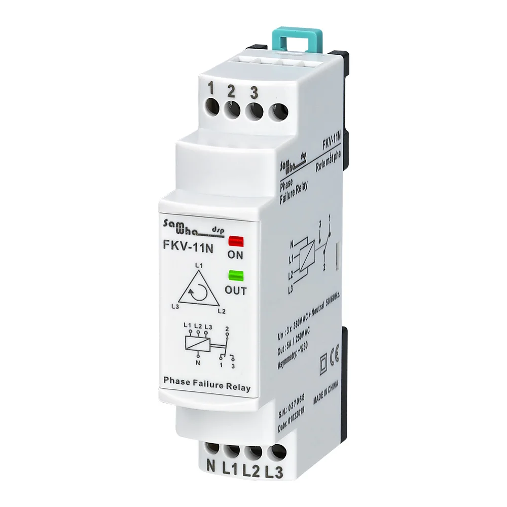 Samwha-Dsp FKV-11N 3*380VAC With Neutual Three-Phase Phase Failure, Phase Asymmetry (Fixed. 30%) Relay